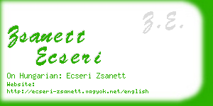 zsanett ecseri business card